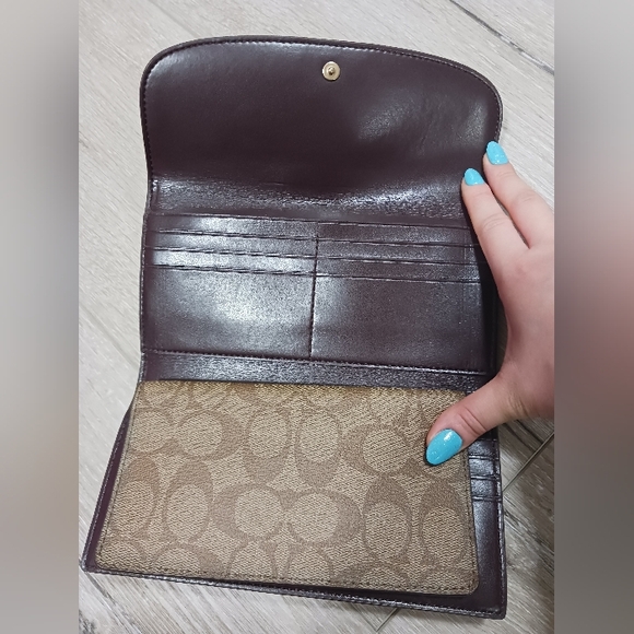 Coach Brown and Purple Wallet - Picture 3 of 5
